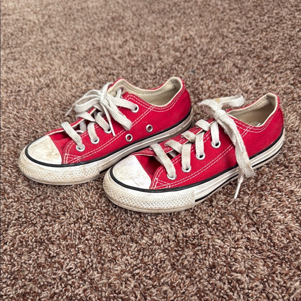 Kids Red Converse Canvas Sneakers